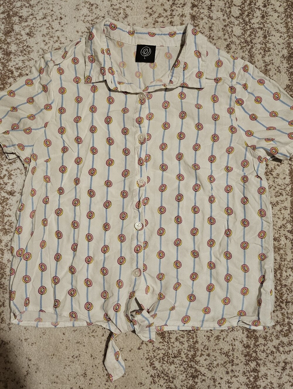 Odd Future Striped Tie Front Shirt